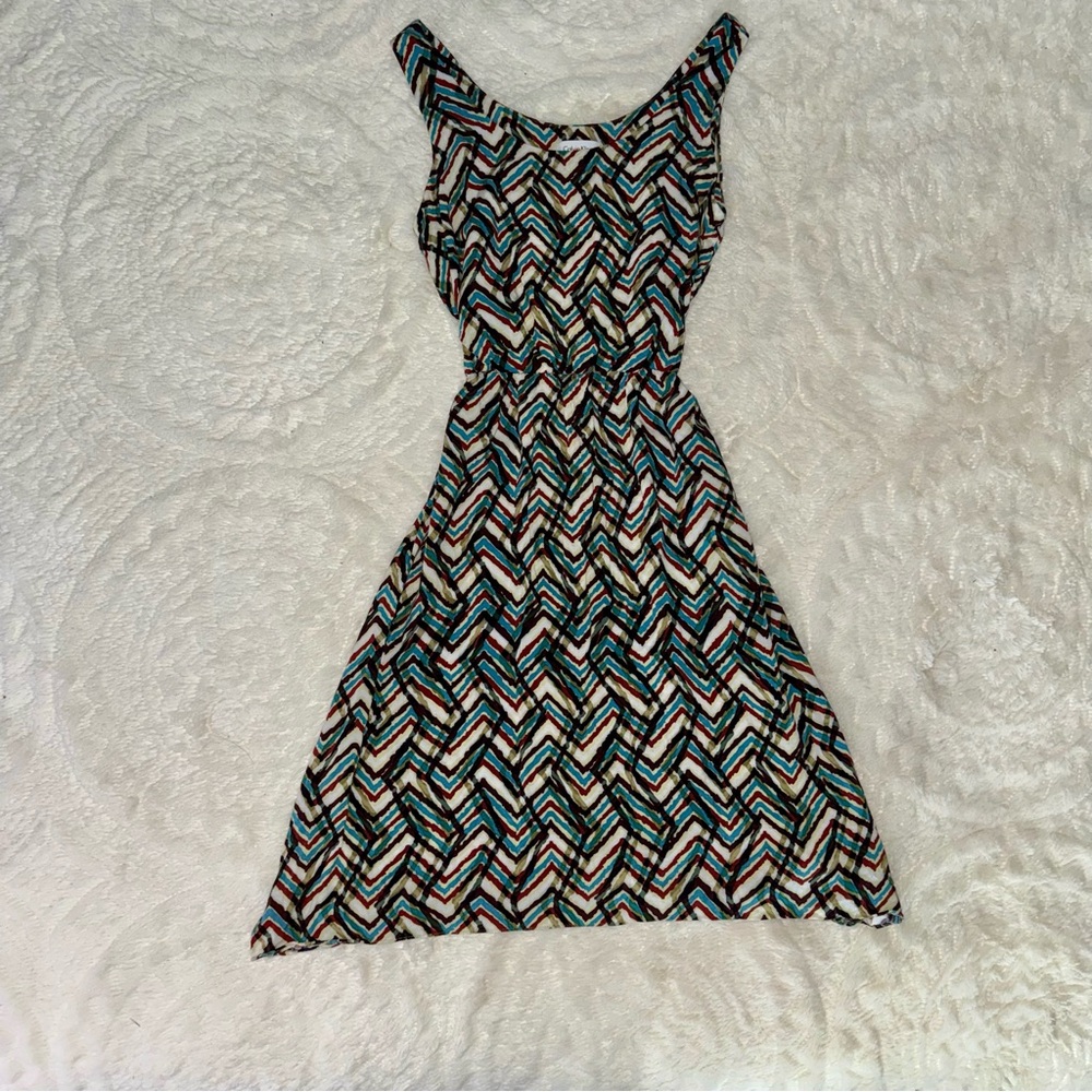 Calvin Klein Multicolor Chevron Midi Dress
